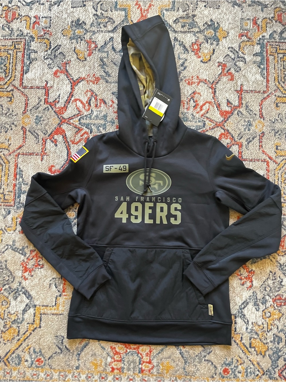 NFL Nike Black Hoodie with Yellow Mesh Lining
